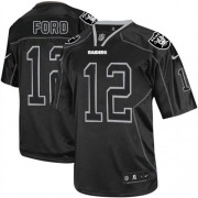 Men's Nike Oakland Raiders 12 Jacoby Ford Limited Lights Out Black NFL Jersey