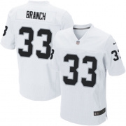 Men's Nike Oakland Raiders 33 Tyvon Branch Elite White NFL Jersey